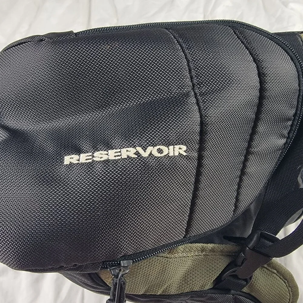 The North Face Reservoir Backpack Black Green Nylon Hiking Camping Outdoor Bag